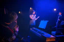 Old Wine in New Bottles - Freddy Eichelberger, organetto / Barbara Minder, flûte scoatriu à coulisse / Matthieu Amiguet, flûte basse kingma augmentée - 2014 - Photo: Nicolas Meyer